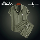 La Sélection Privée RL – Chemise rayée à manches courtes et short léger assorti