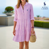 Robe Chemise Rayée Ꮢalph Ꮮаᴜгеn – Élégance d’Été Sans Effort