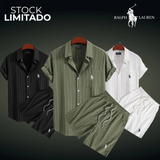 La Sélection Privée RL – Chemise rayée à manches courtes et short léger assorti