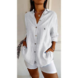 Chemise classique femme RL avec col doux et boutons
