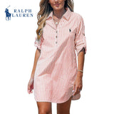 Ꮢаlрh Ꮮаurеn - Robe Chemise Femme à Rayures avec Décolleté en V