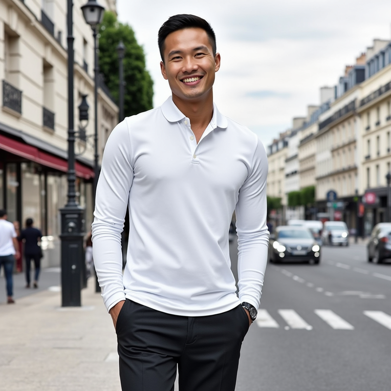 Velinor | Polo casual à manches longues