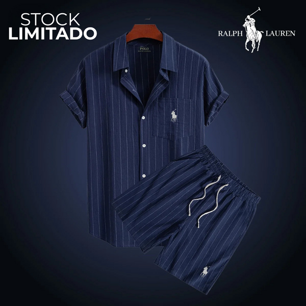 La Sélection Privée RL – Chemise rayée à manches courtes et short léger assorti