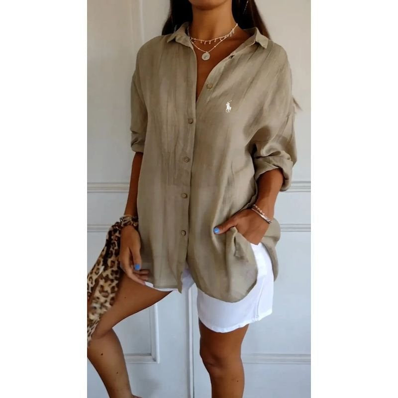 Chemise classique femme RL avec col doux et boutons