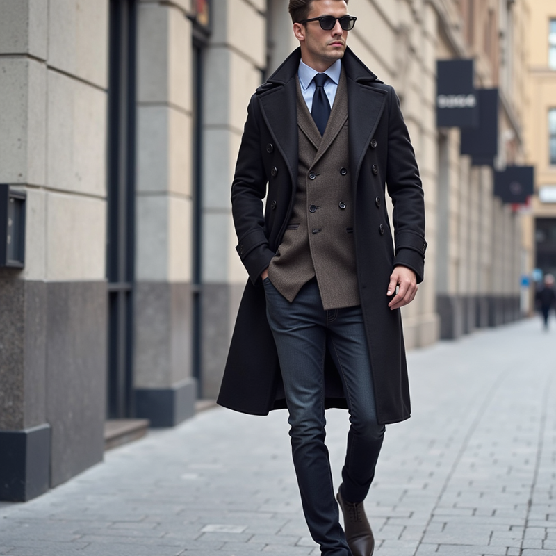 Velinor - Caban en laine coupe slim Heritage