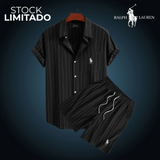 La Sélection Privée RL – Chemise rayée à manches courtes et short léger assorti