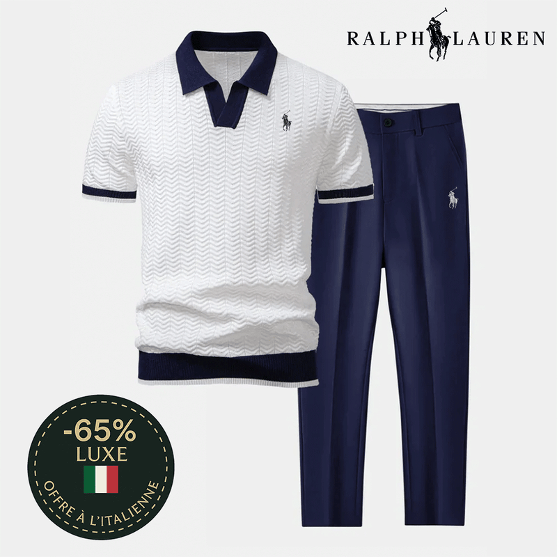 🇮🇹 Ensemble Polo Col V & Pantalon Fuselé