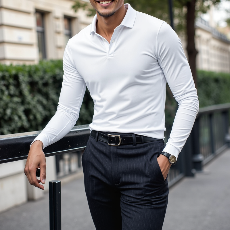 Velinor | Polo casual à manches longues